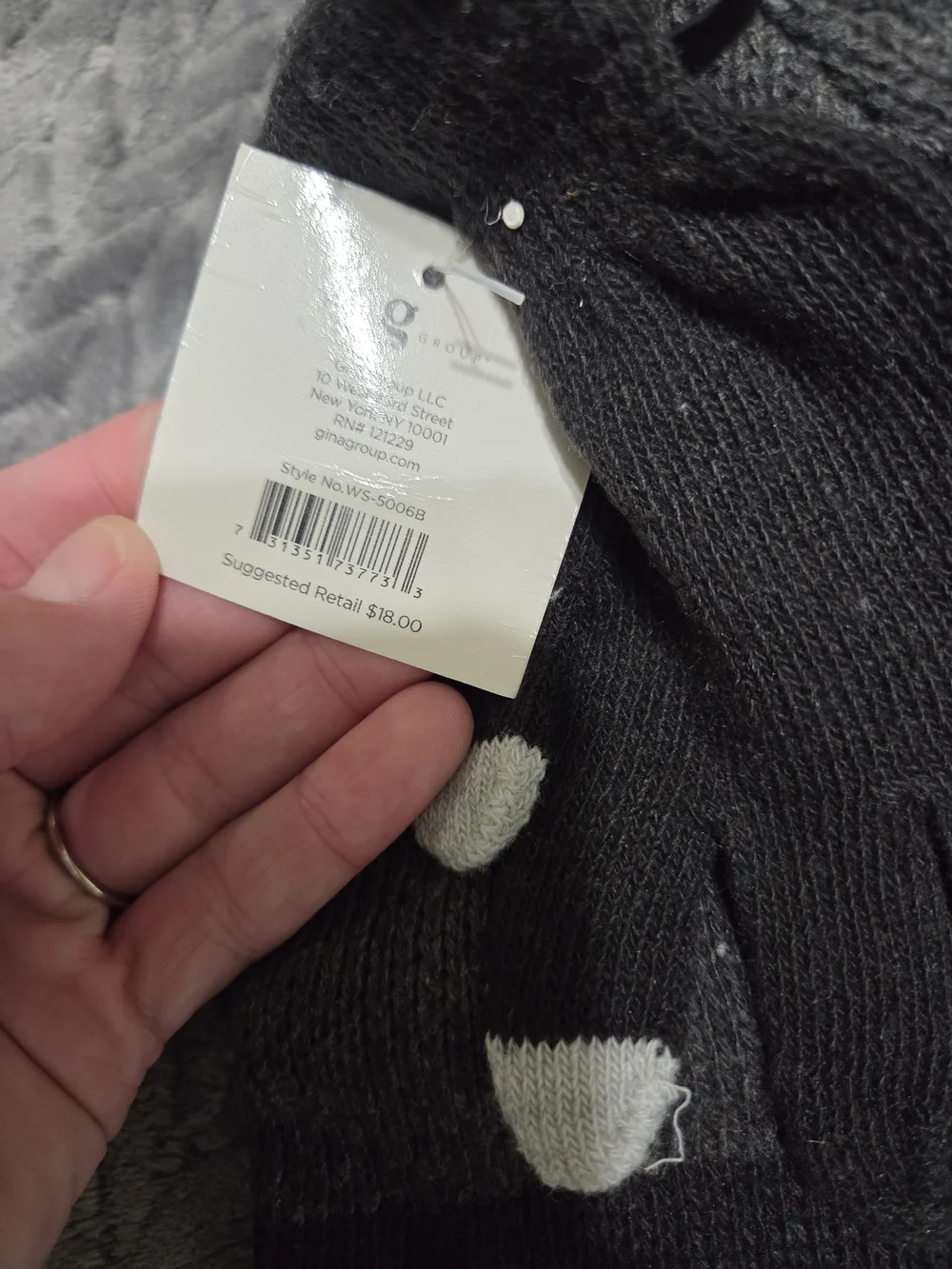 Underground Kids' Striped Knit Mittens And Hat - Black/Gray